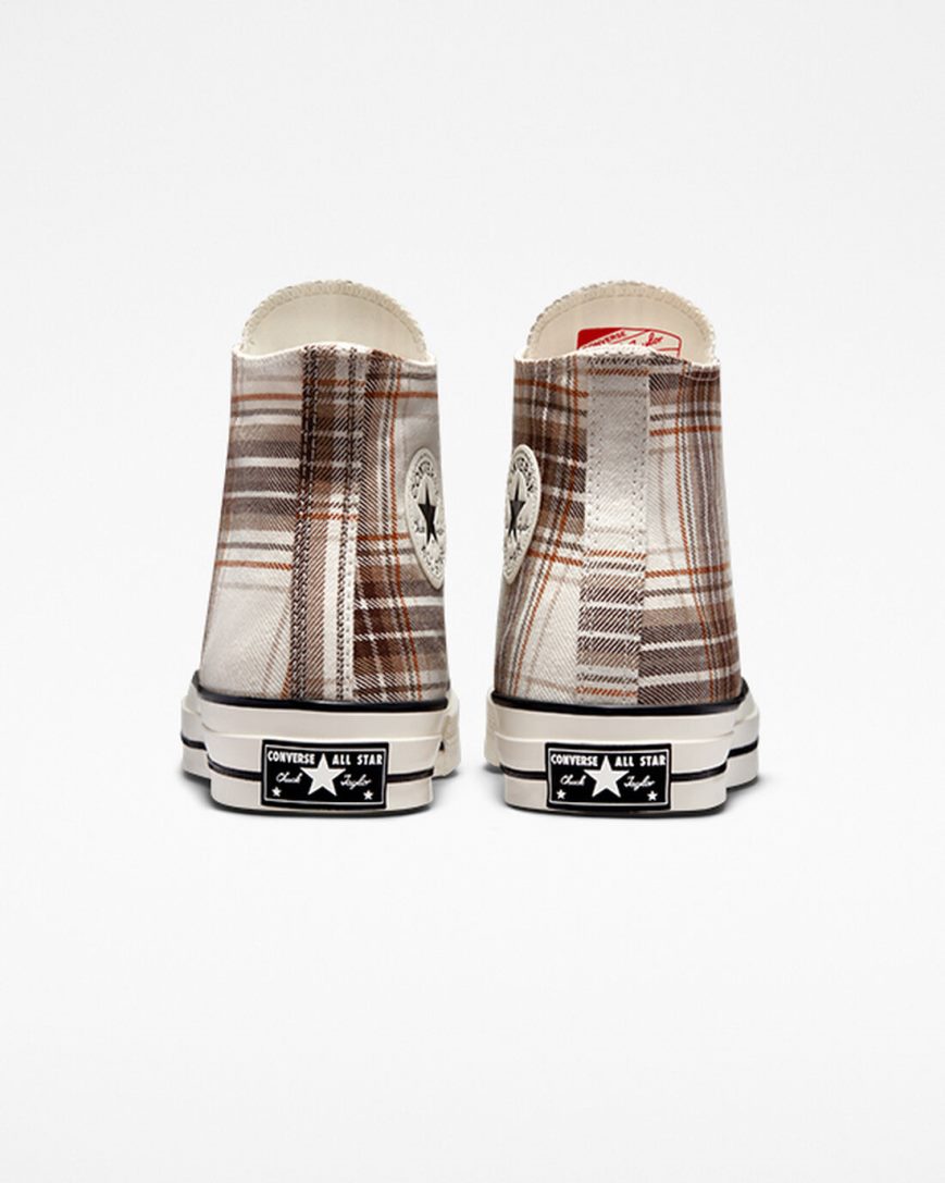 Women's Converse Chuck 70 Tartan High Top Shoes Beige / Black | AU 8360EE